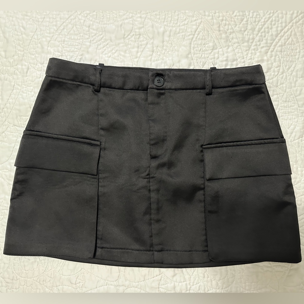 Zara Classic Black Silk Mini Skirt